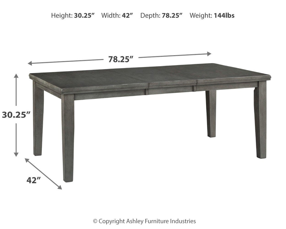 Hallanden Two-tone Gray Dining Table and 6 Chairs with Storage from Ashley Furniture - Luna Furniture
