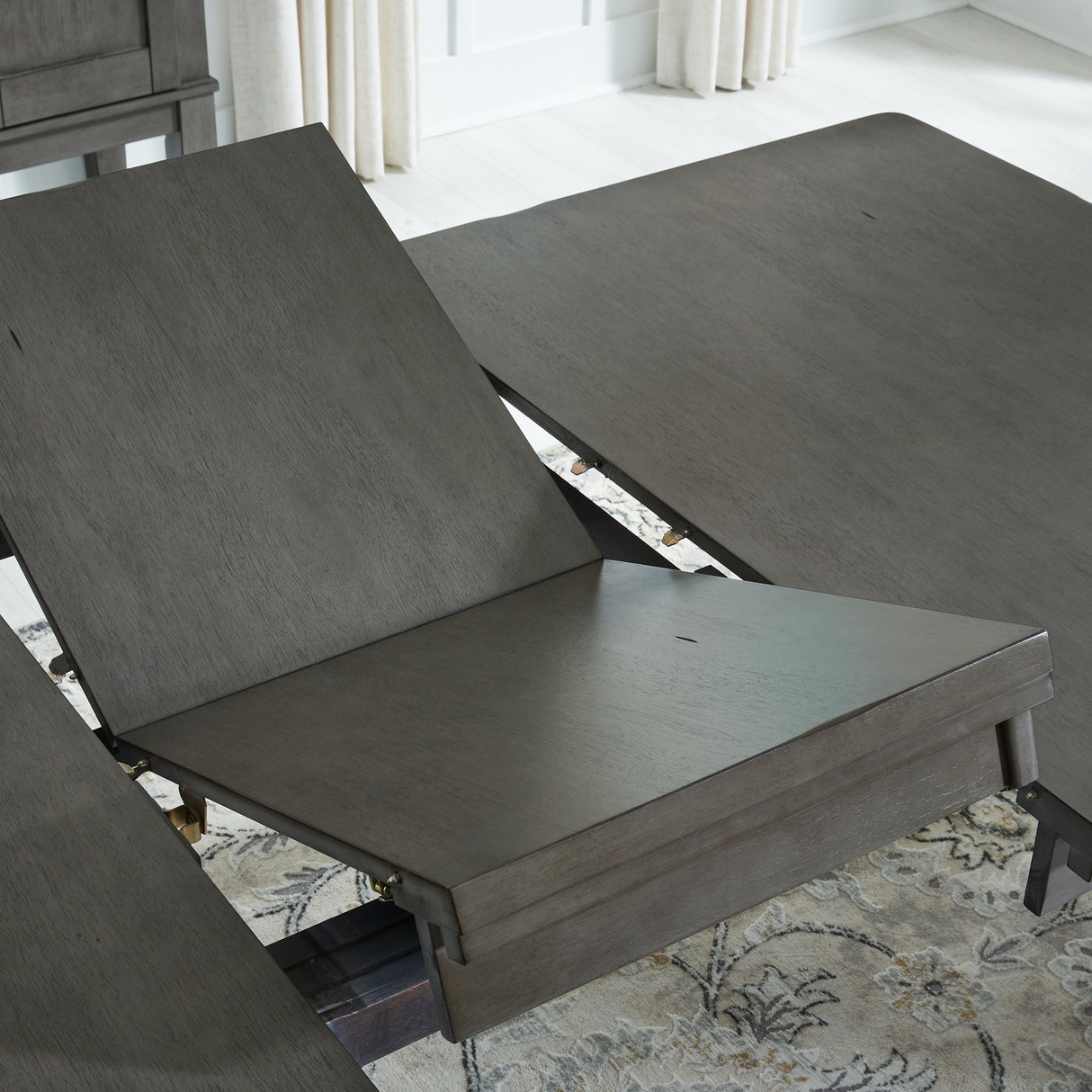 Hallanden Two-tone Gray Extendable Dining Set from Ashley Furniture - Luna Furniture