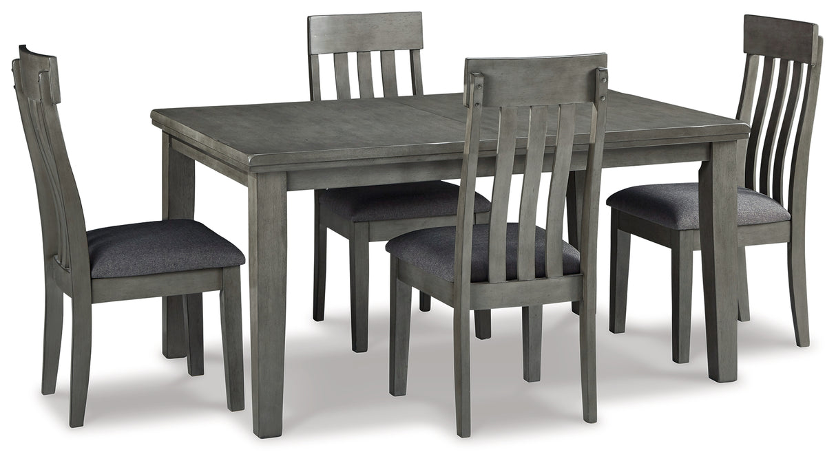 Hallanden Two-tone Gray Extendable Dining Set from Ashley Furniture - Luna Furniture