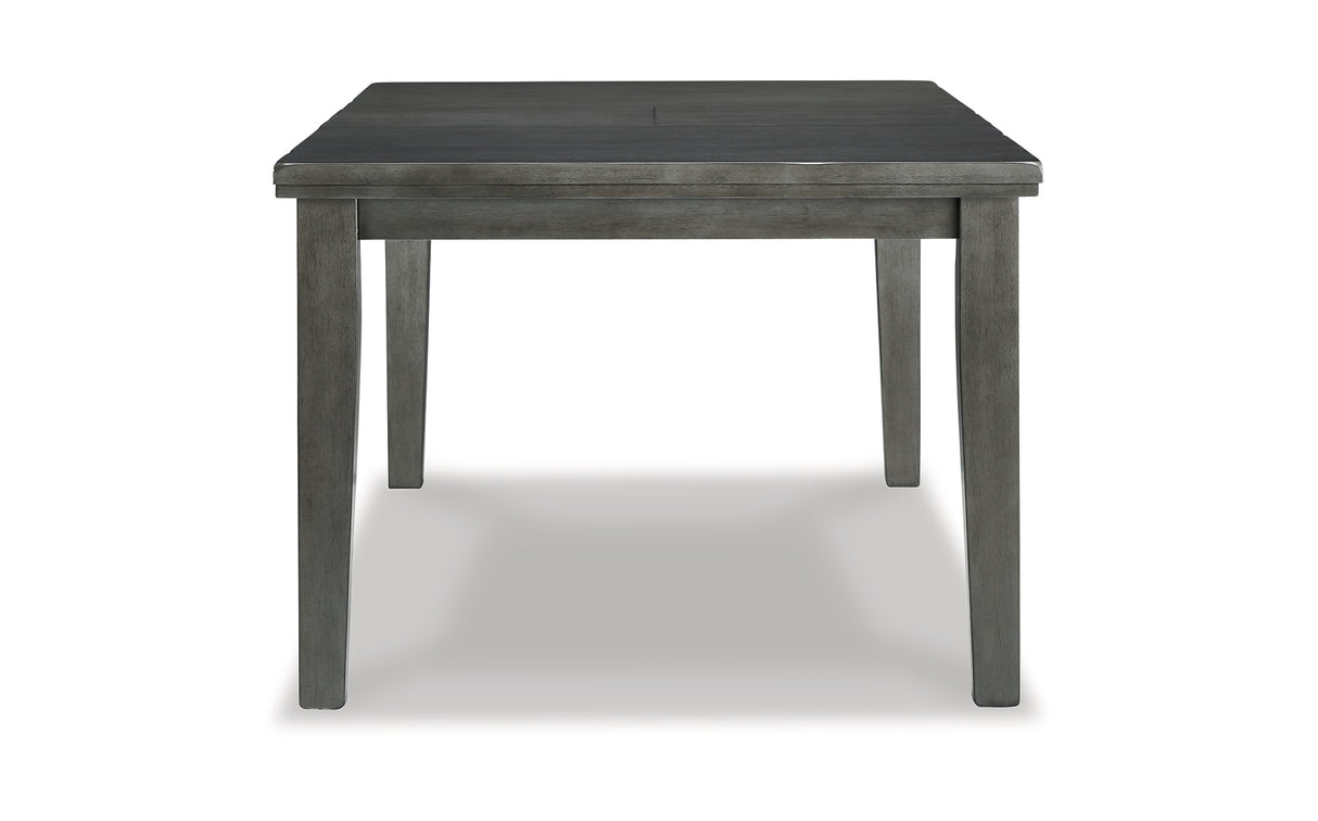 Hallanden Two-tone Gray Dining Table, 4 Chairs, and Bench with Server from Ashley Furniture - Luna Furniture