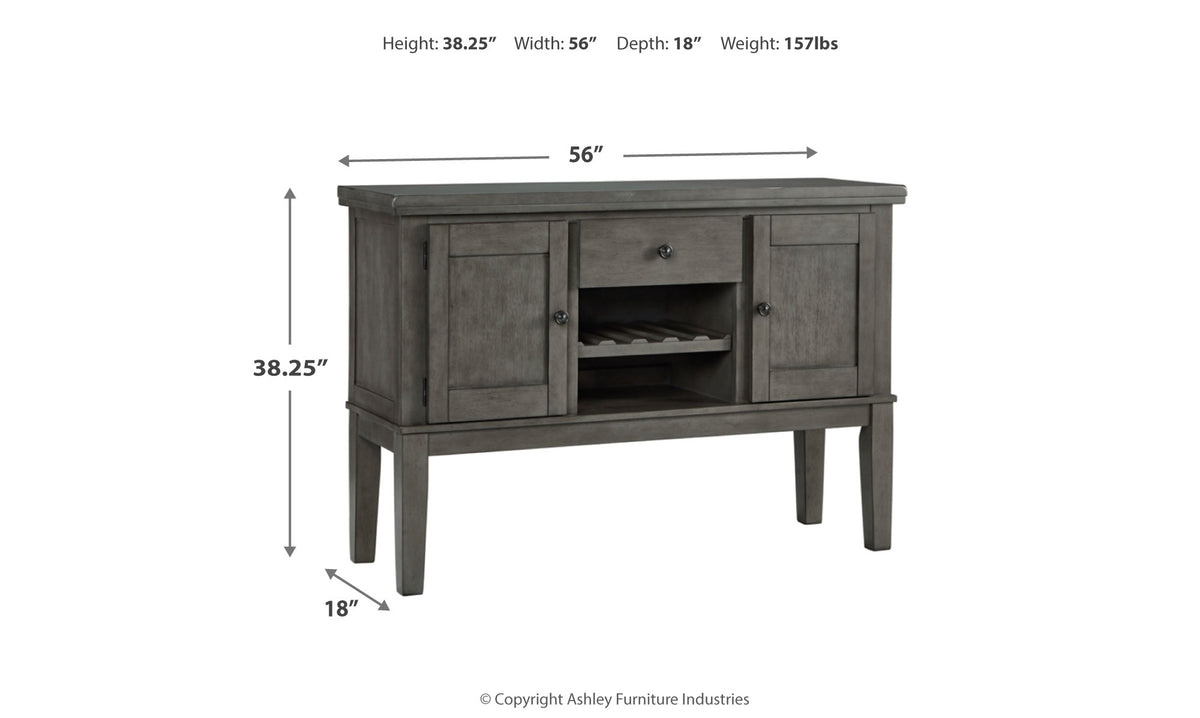 Hallanden Gray Dining Server from Ashley Furniture - Luna Furniture
