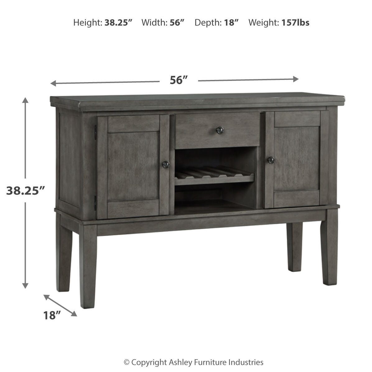 Hallanden Gray Dining Server from Ashley Furniture - Luna Furniture