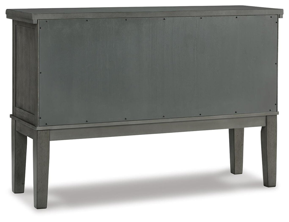 Hallanden Two-tone Gray Dining Table and 6 Chairs with Storage from Ashley Furniture - Luna Furniture