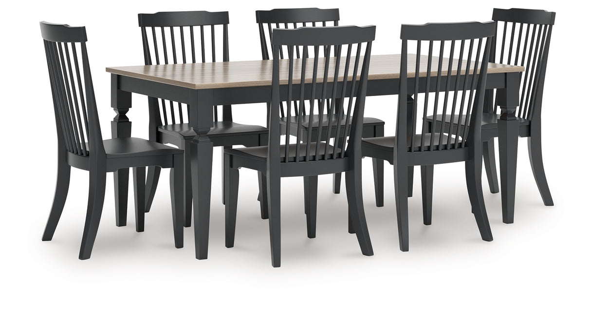 Brenkerton Black Dining Table and 6 Chairs from Ashley - Luna Furniture