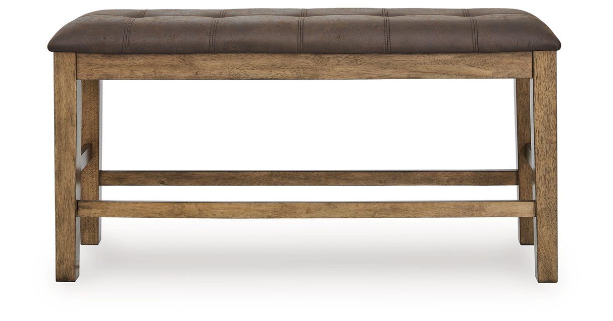 Urbinforte Light Brown Counter Height Dining Bench from Ashley - Luna Furniture