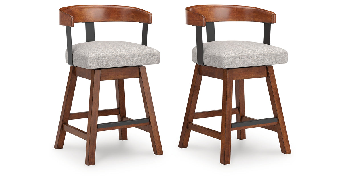 Ralene Medium Brown Counter Height Barstool, Set of 2 from Ashley - Luna Furniture