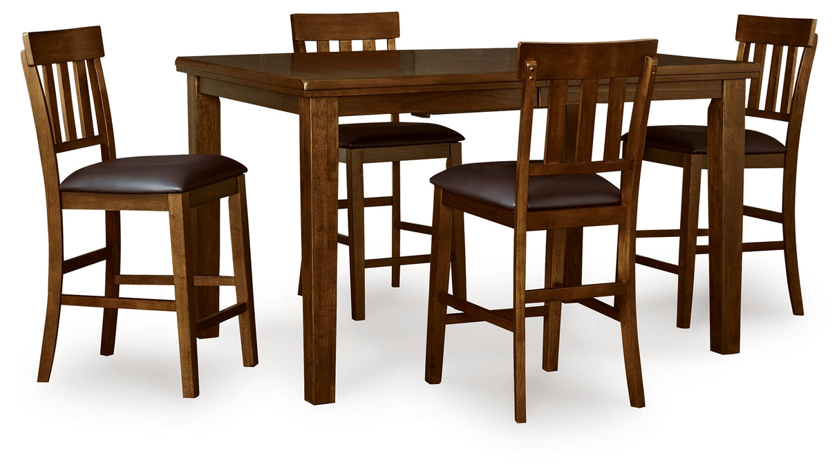 Ralene Medium Brown Counter Height Dining Table and 8 Barstools from Ashley - Luna Furniture