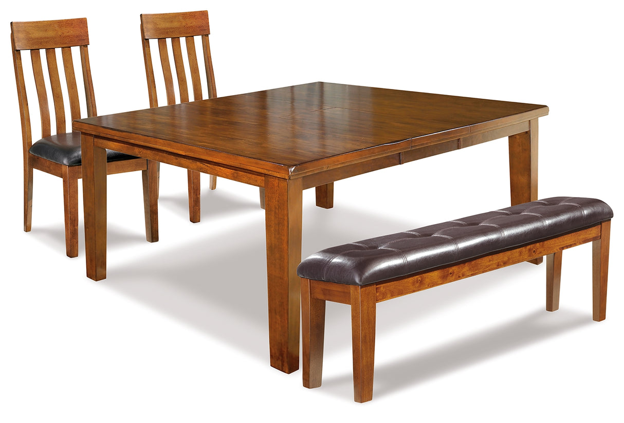 Ralene Medium Brown Dining Table and 4 Chairs and Bench from Ashley Furniture - Luna Furniture