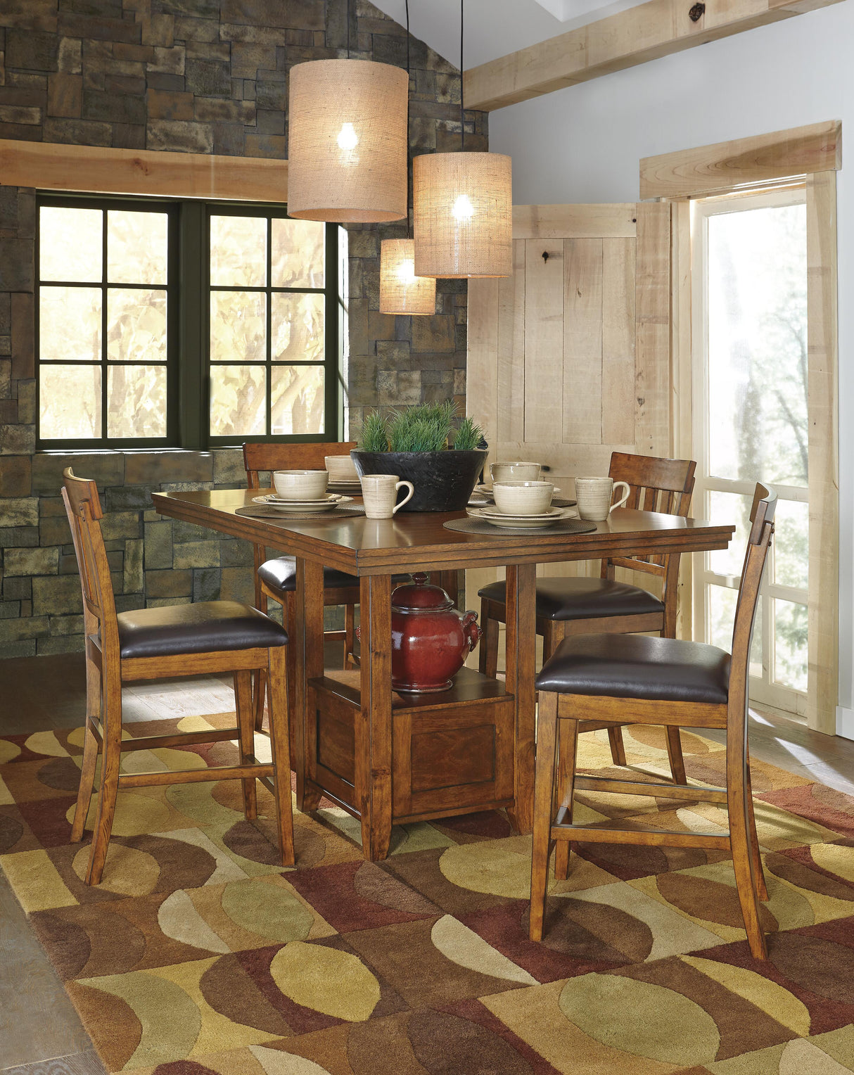 Ralene Medium Brown Counter Height Barstool, Set of 2 from Ashley Furniture - Luna Furniture