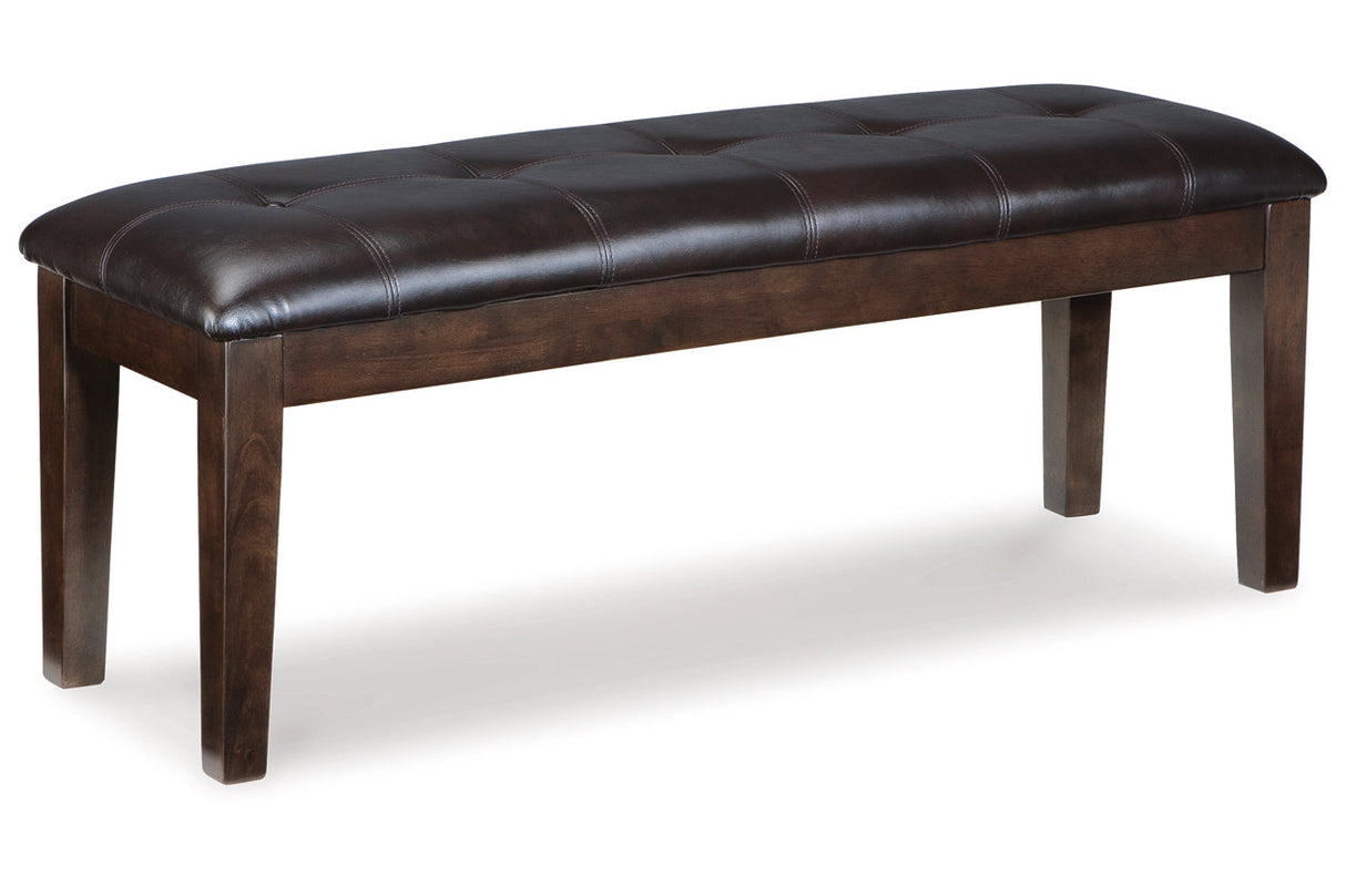 Haddigan Dark Brown Dining Table with 4 Chairs and Bench from Ashley Furniture - Luna Furniture