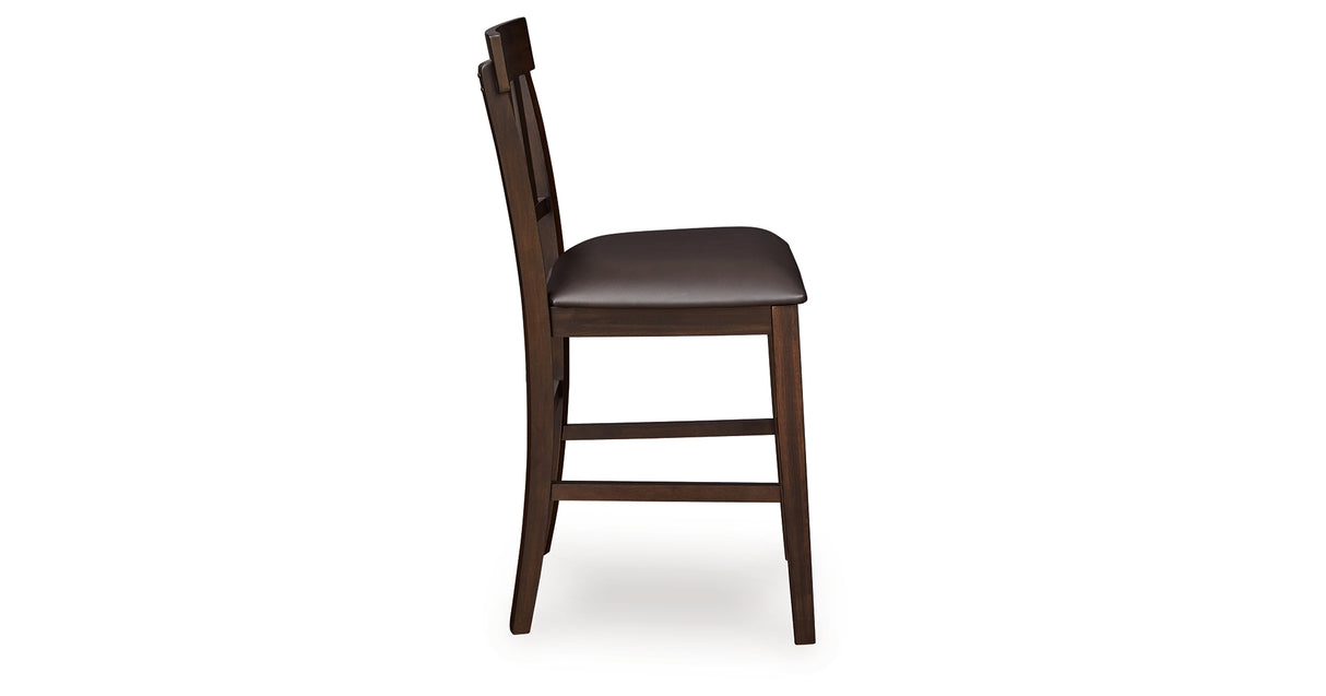 Haddigan Dark Brown Counter Height Dining Table and 4 Barstools from Ashley Furniture - Luna Furniture