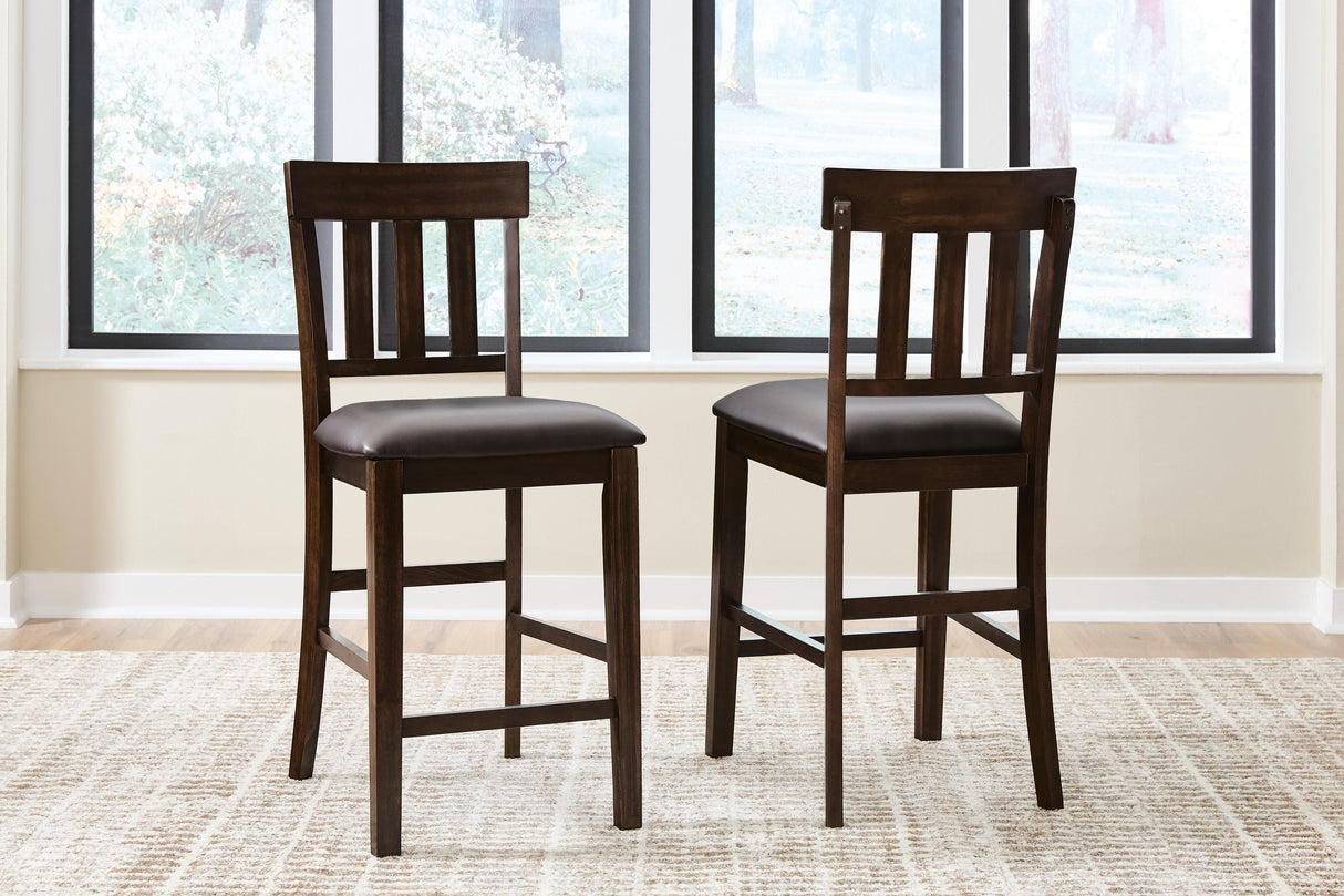 Haddigan Dark Brown Counter Height Set from Ashley Furniture - Luna Furniture