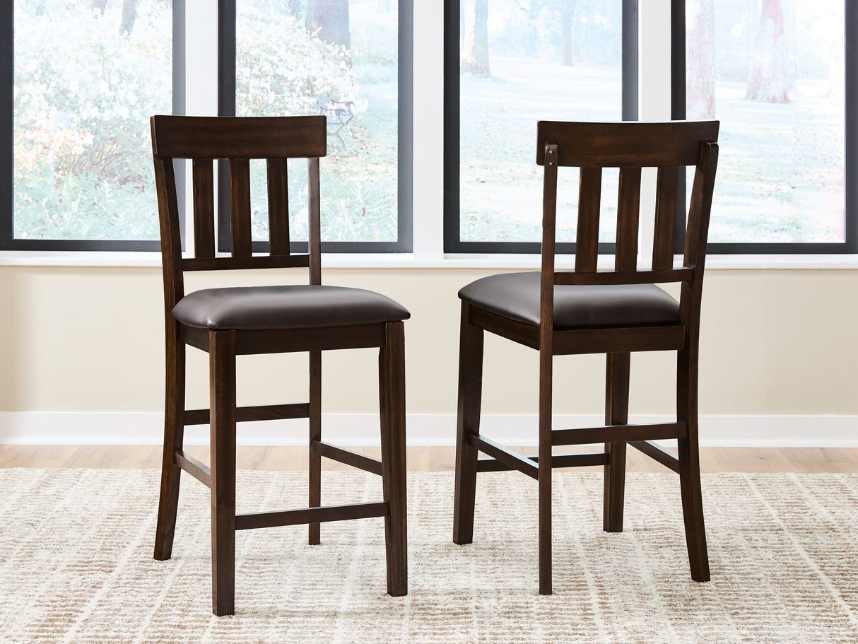 Haddigan Dark Brown Counter Height Barstool, Set of 2 from Ashley - Luna Furniture