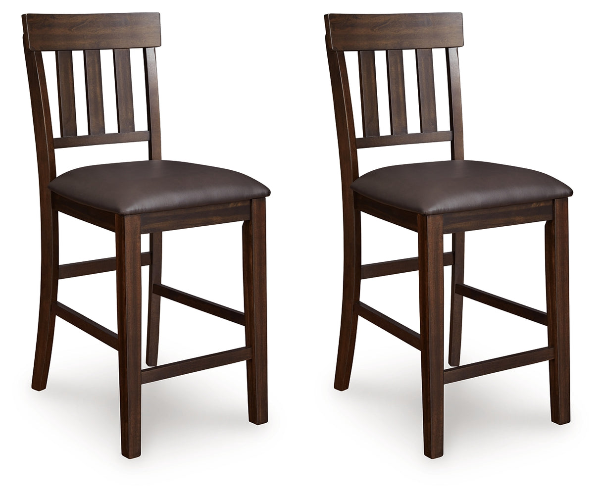Haddigan Dark Brown Counter Height Barstool, Set of 2 from Ashley - Luna Furniture