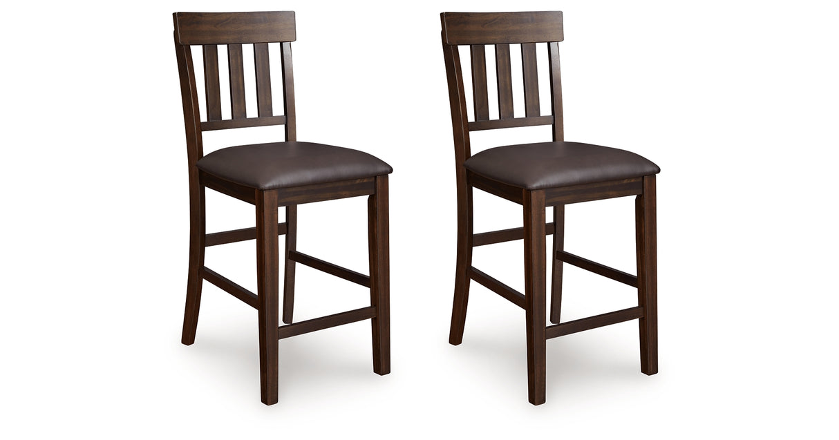 Haddigan Dark Brown Counter Height Dining Table and 4 Barstools from Ashley Furniture - Luna Furniture