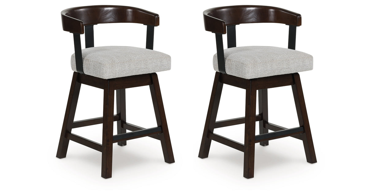 Haddigan Dark Brown Counter Height Barstool, Set of 2 from Ashley Furniture - Luna Furniture