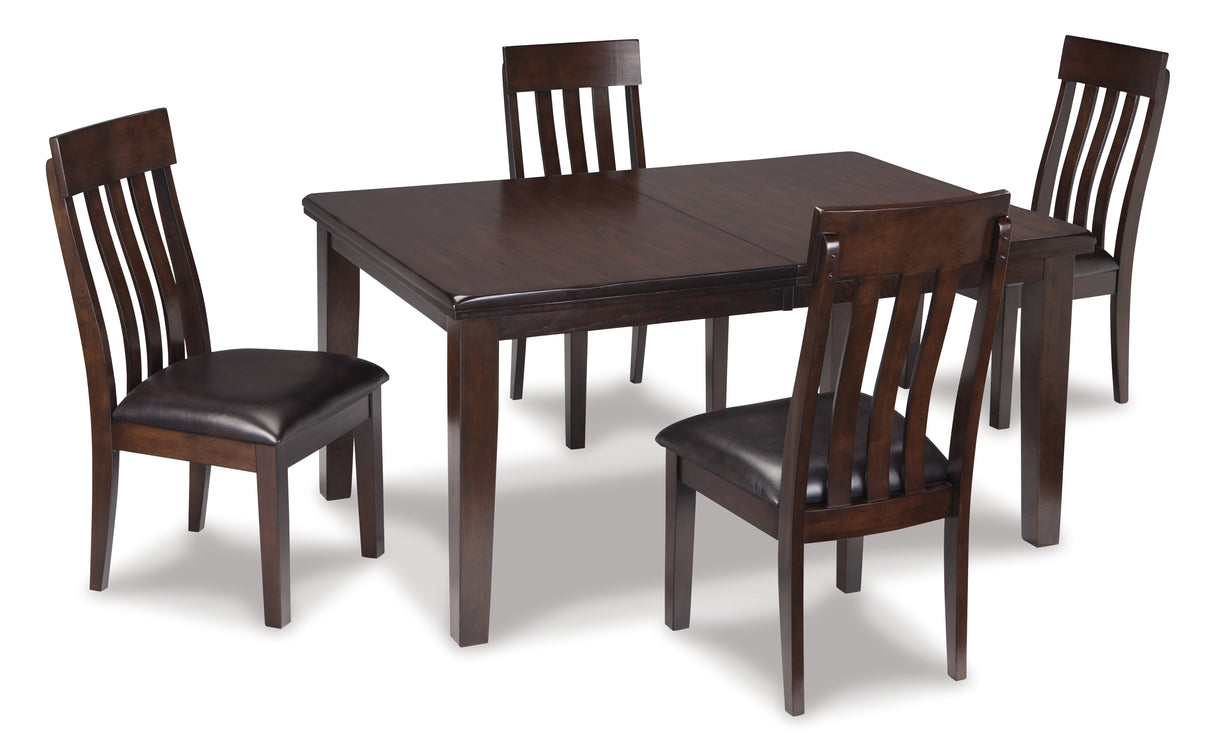Haddigan Dark Brown Dining Table and 4 Chairs from Ashley Furniture - Luna Furniture