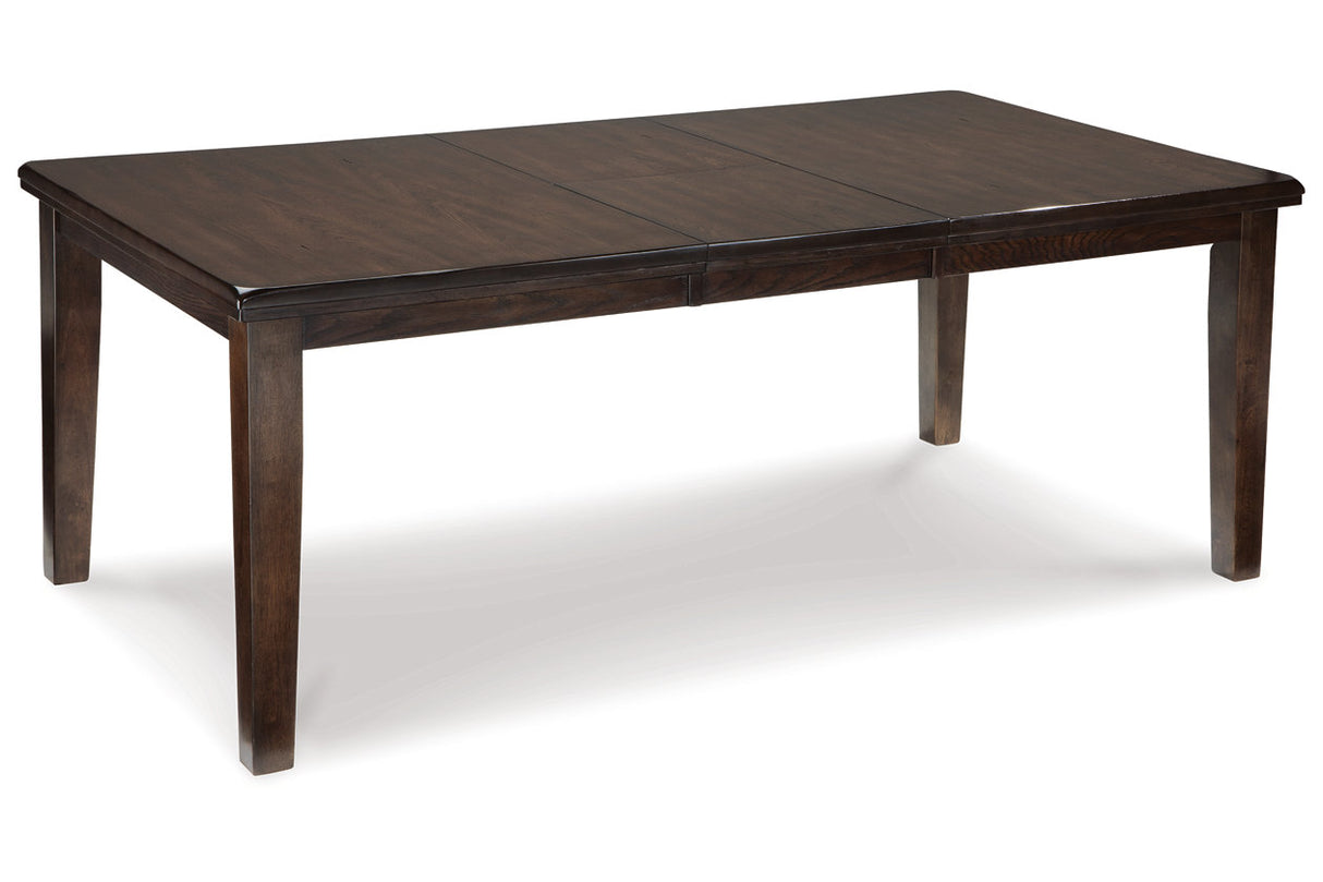 Haddigan Dark Brown Dining Table with 4 Chairs and Bench from Ashley Furniture - Luna Furniture