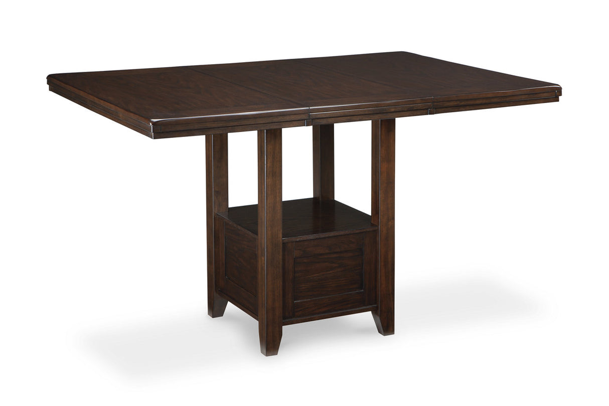 Haddigan Dark Brown Counter Height Dining Table, 4 Barstools and Server from Ashley - Luna Furniture