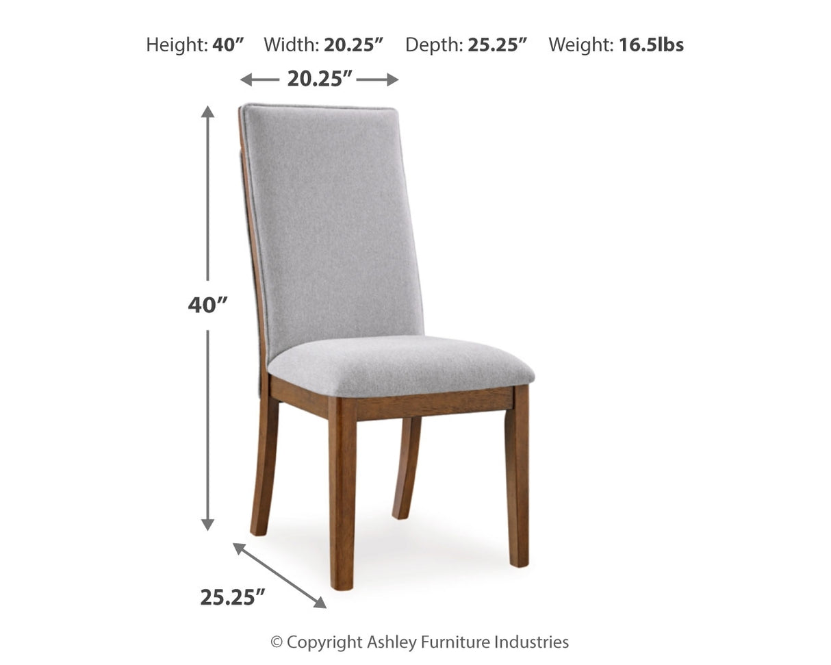 Lyncott Beige/Brown Extension Dining Table and 4 Upholstered Chairs from Ashley Furniture - Luna Furniture