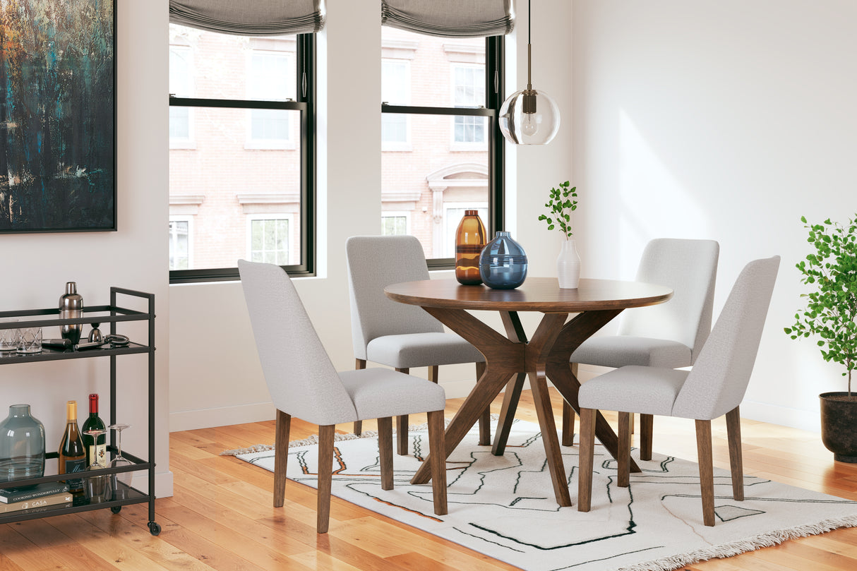 Lyncott Gray/Brown Dining Table and 4 Chairs from Ashley Furniture - Luna Furniture