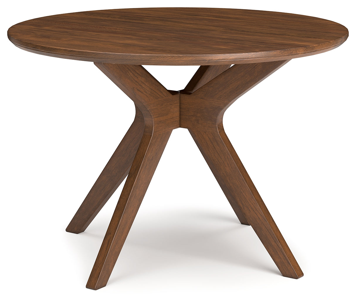 Lyncott Brown Round Dining Table and 4 Blue/Brown Chairs from Ashley - Luna Furniture