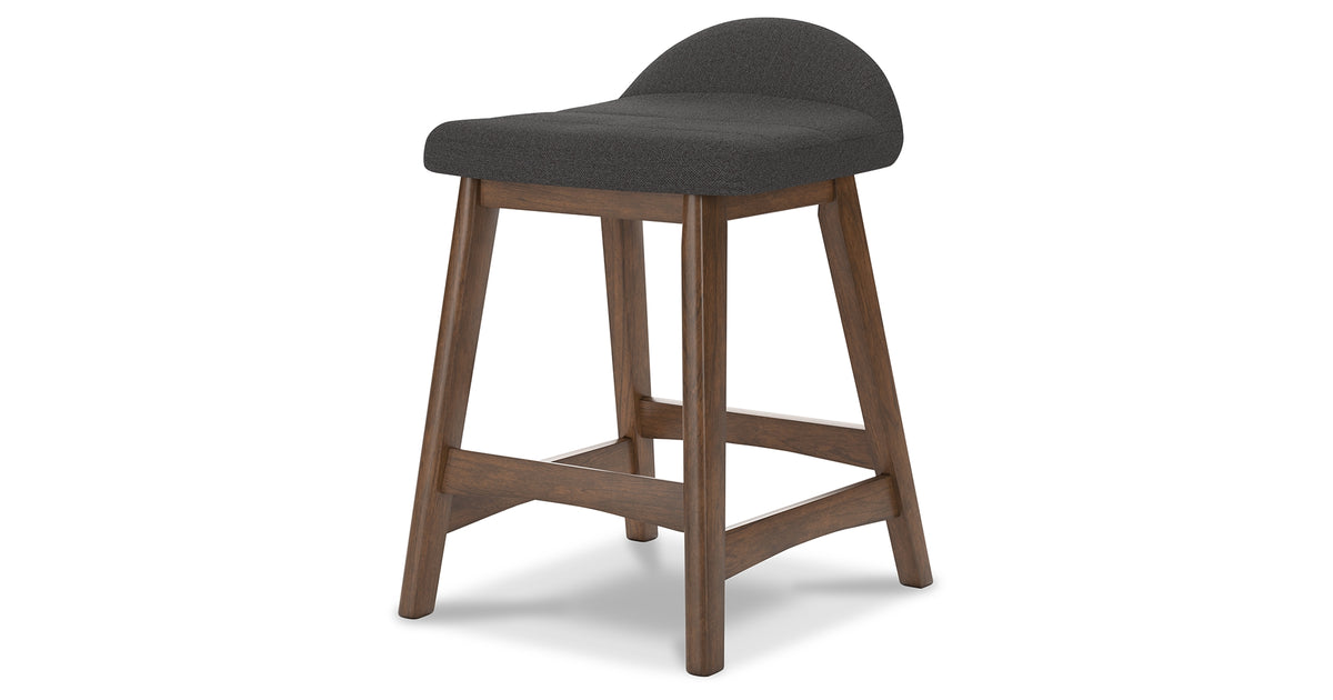 Lyncott Charcoal/Brown Counter Height Barstool, Set of 2 from Ashley - Luna Furniture
