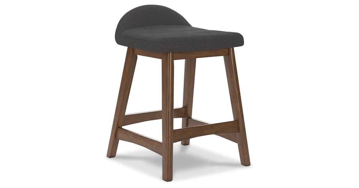 Lyncott Charcoal/Brown Counter Height Barstool, Set of 2 from Ashley - Luna Furniture