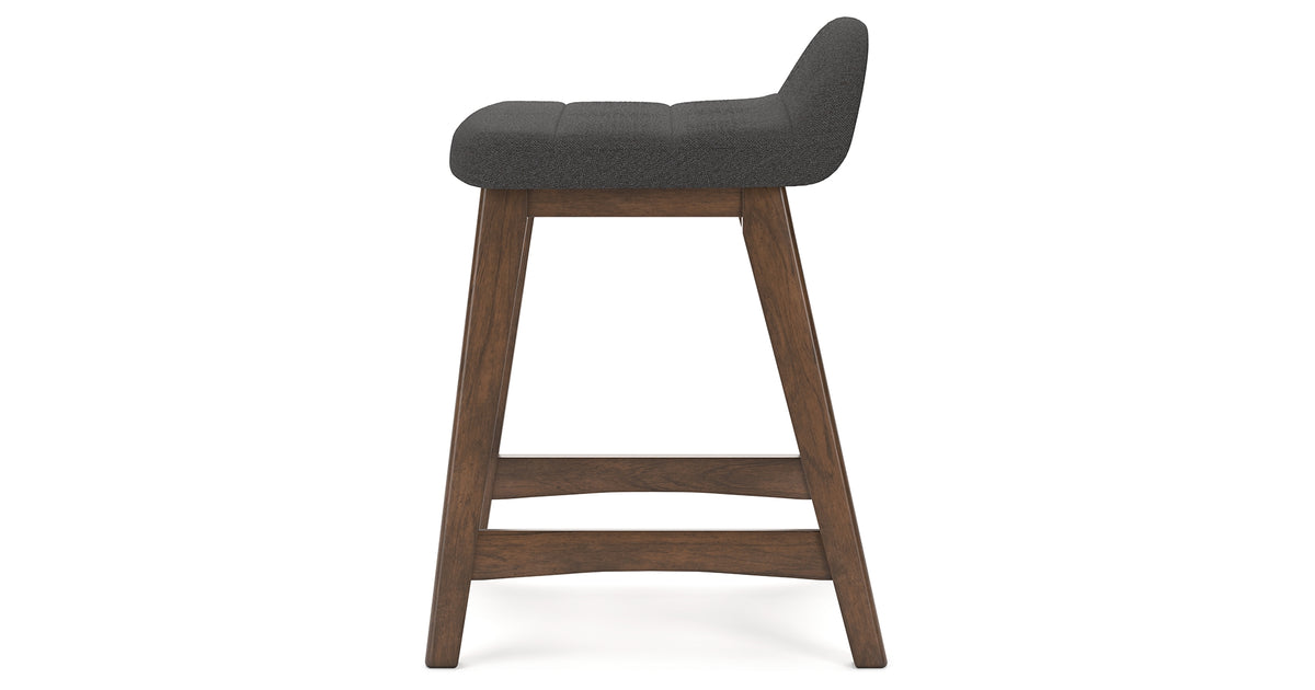 Lyncott Charcoal/Brown Counter Height Barstool, Set of 2 from Ashley - Luna Furniture