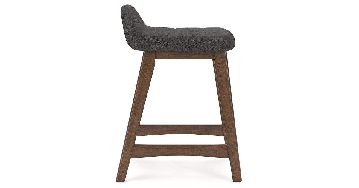 Lyncott Charcoal/Brown Counter Height Barstool, Set of 2 from Ashley - Luna Furniture