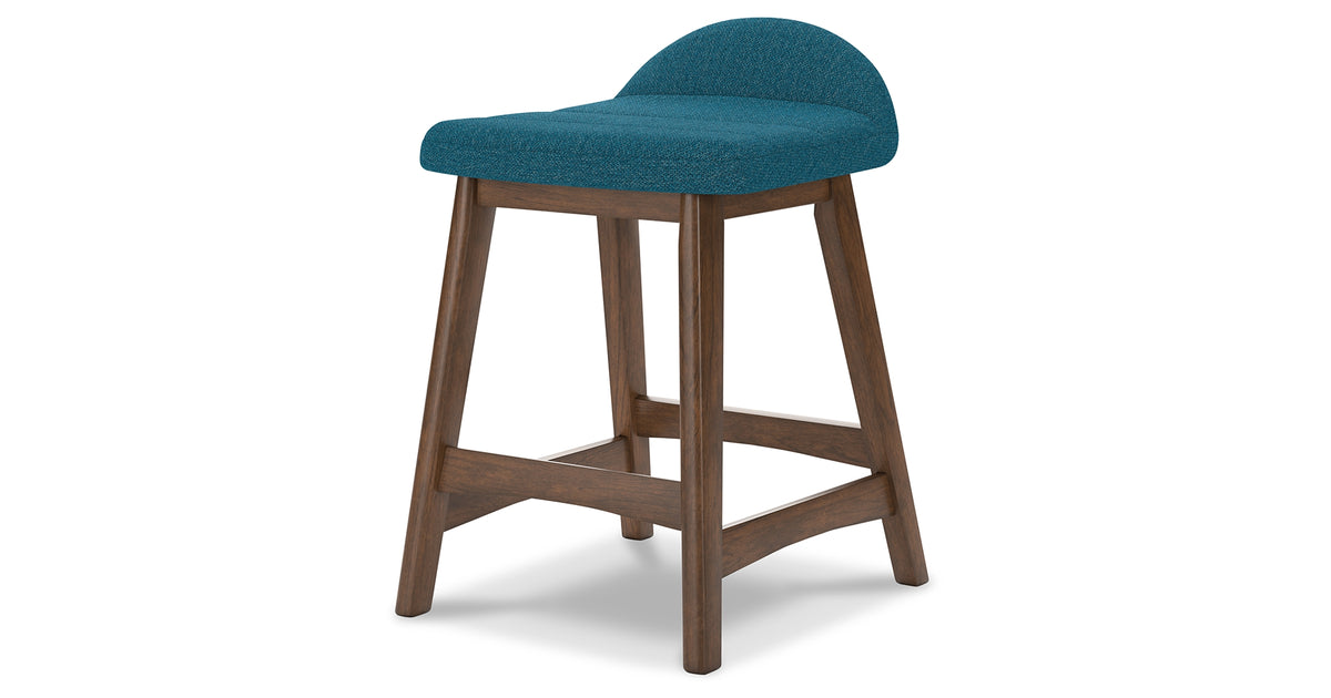 Lyncott Blue/Brown Counter Height Barstool, Set of 2 from Ashley - Luna Furniture