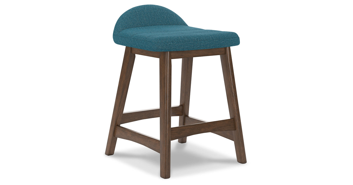 Lyncott Blue/Brown Counter Height Barstool, Set of 2 from Ashley - Luna Furniture
