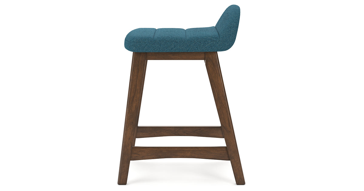 Lyncott Blue/Brown Counter Height Barstool, Set of 2 from Ashley - Luna Furniture