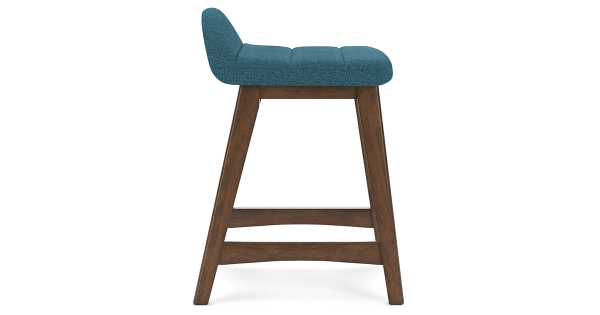 Lyncott Blue/Brown Counter Height Barstool, Set of 2 from Ashley - Luna Furniture