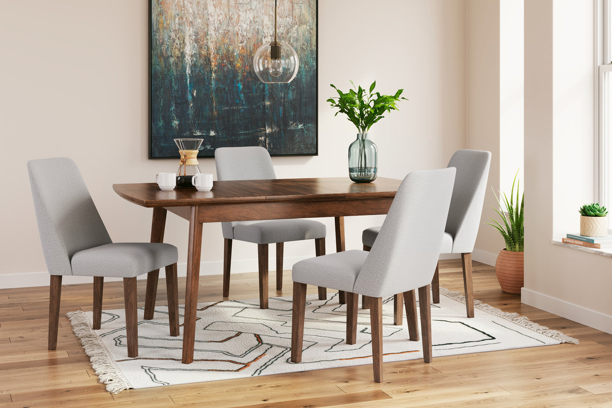 Lyncott Gray/Brown Extension Dining Table and 4 Chairs from Ashley - Luna Furniture