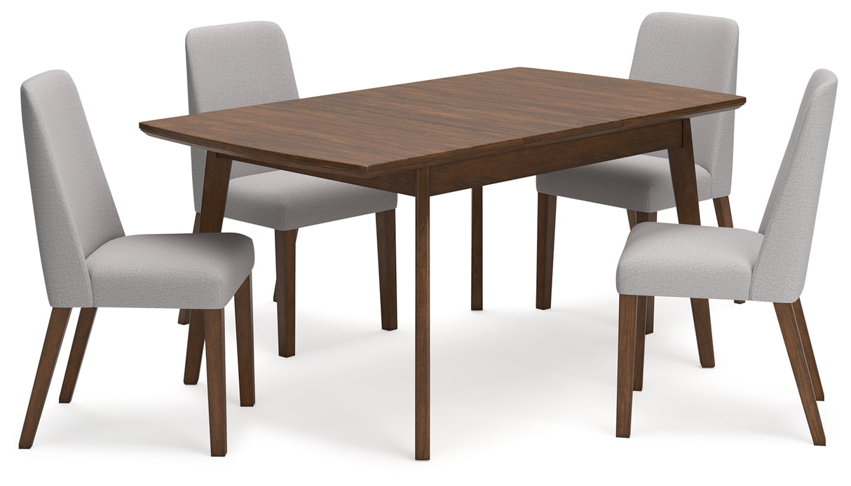 Lyncott Gray/Brown Extension Dining Table and 4 Chairs from Ashley - Luna Furniture