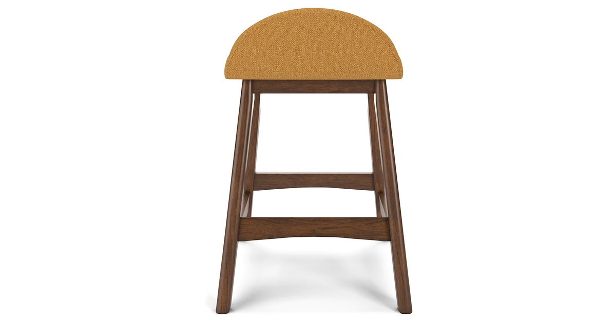 Lyncott Mustard/Brown Counter Height Barstool, Set of 2 from Ashley Furniture - Luna Furniture
