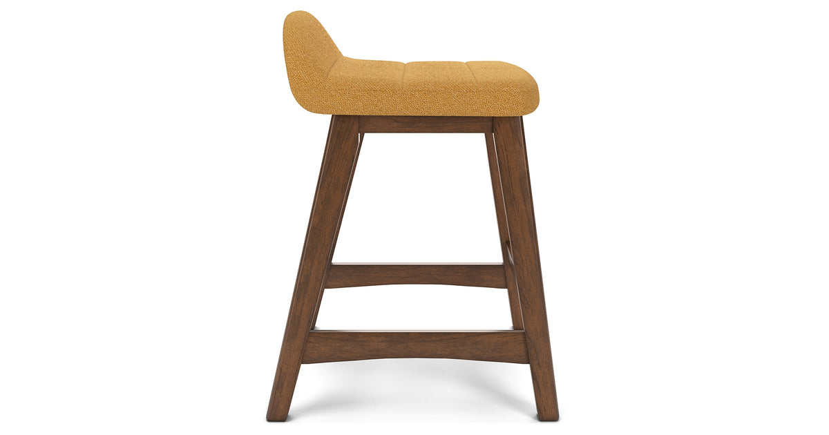 Lyncott Mustard/Brown Counter Height Barstool, Set of 2 from Ashley Furniture - Luna Furniture