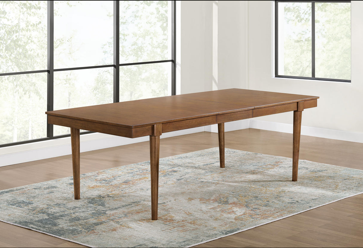 Lyncott Beige/Brown Extension Dining Table and 4 Upholstered Chairs from Ashley - Luna Furniture