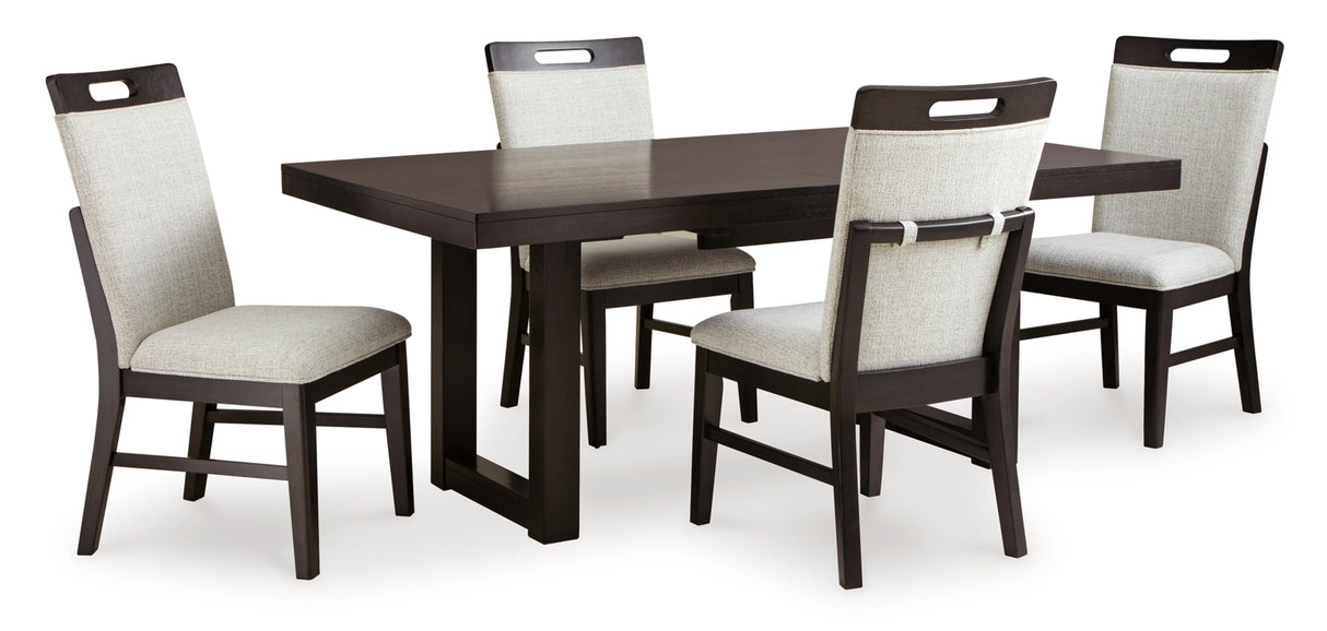 Neymorton Dark Grayish Brown Dining Table and 8 Chairs from Ashley Furniture - Luna Furniture