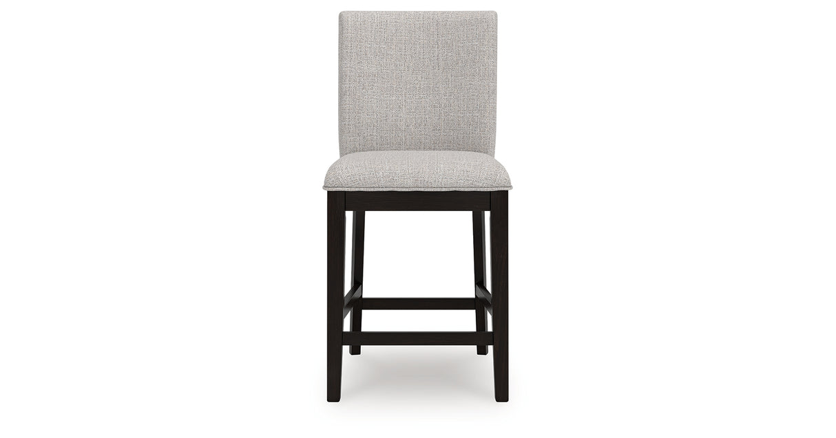 Neymorton Dark Grayish Brown Counter Height Table and 4 Barstools from Ashley - Luna Furniture