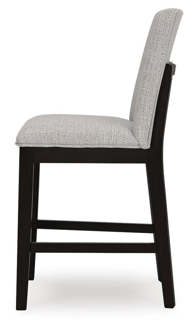 Neymorton Dark Grayish Brown Counter Height Table and 4 Barstools from Ashley - Luna Furniture