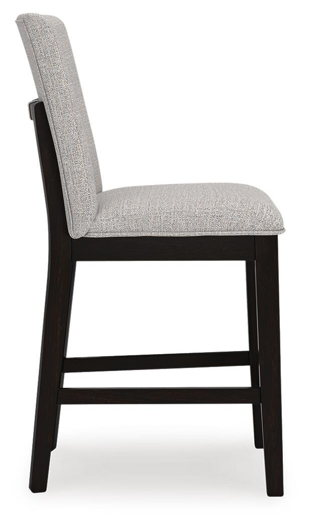Neymorton Dark Grayish Brown Counter Height Table and 4 Barstools from Ashley - Luna Furniture