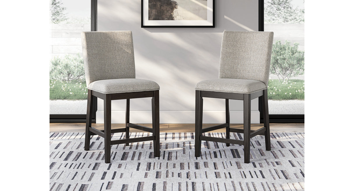 Neymorton Dark Grayish Brown Counter Height Barstool, Set of 2 from Ashley Furniture - Luna Furniture