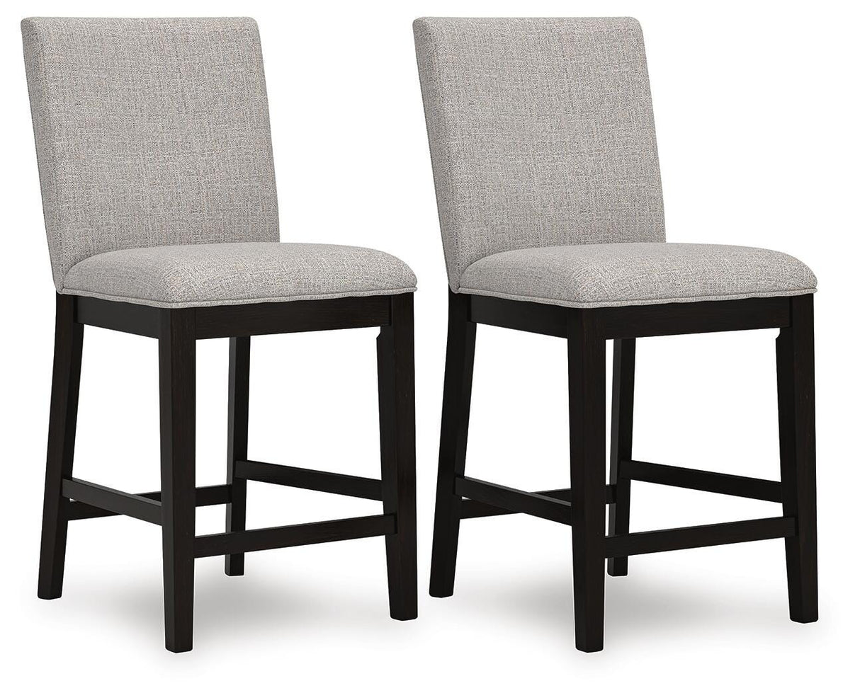 Neymorton Dark Grayish Brown Counter Height Barstool, Set of 2 from Ashley Furniture - Luna Furniture