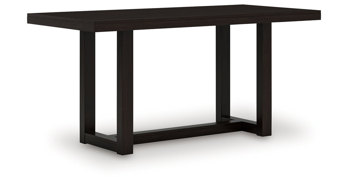 Neymorton Dark Grayish Brown Counter Height Table and 4 Barstools from Ashley - Luna Furniture