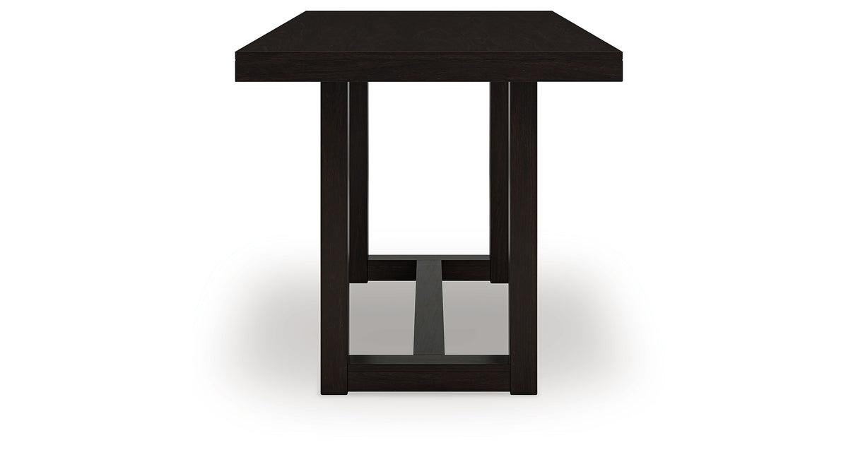 Neymorton Dark Grayish Brown Counter Height Table and 4 Barstools from Ashley - Luna Furniture