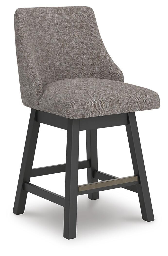Neymorton Dark Grayish Brown Counter Height Barstool, Set of 2 from Ashley - Luna Furniture