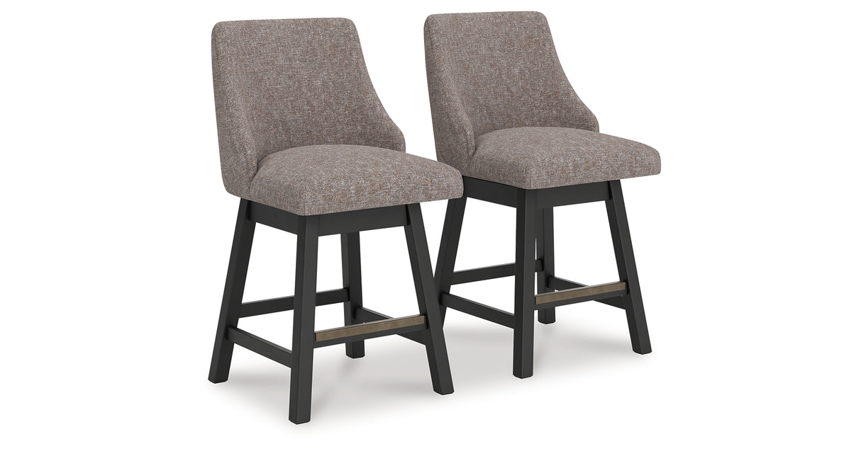 Neymorton Dark Grayish Brown Counter Height Barstool, Set of 2 from Ashley - Luna Furniture