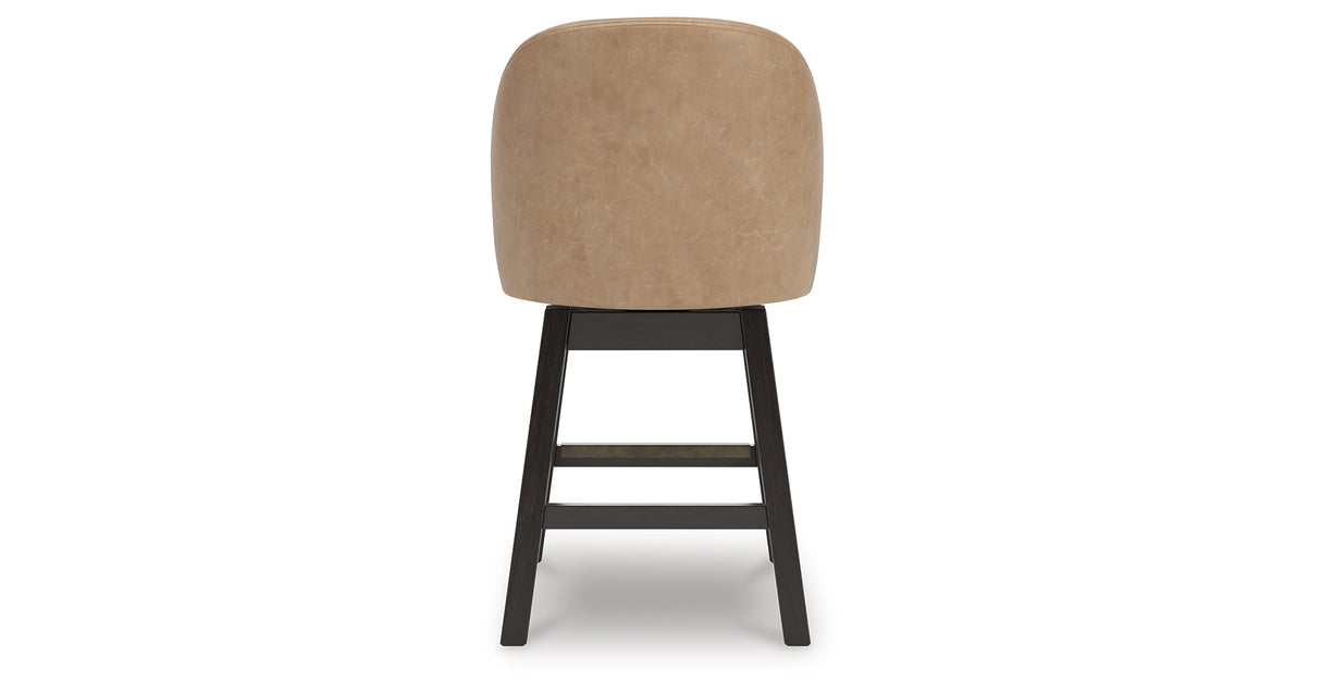 Neymorton Dark Grayish Brown Counter Height Barstool, Set of 2 from Ashley - Luna Furniture